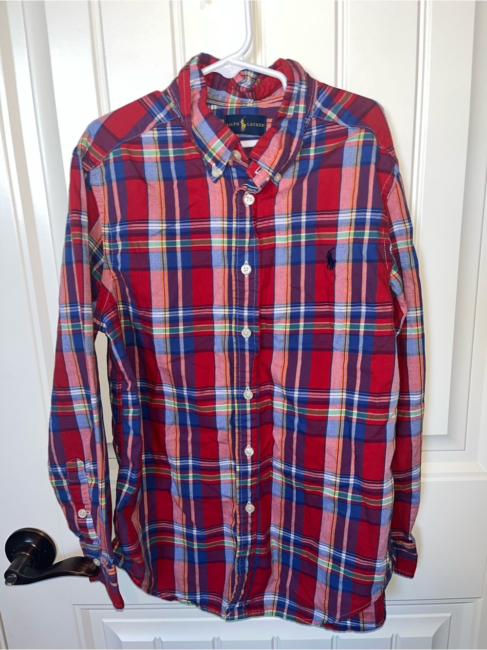 Ralph Lauren Red and Blue Plaid Button-Down Shirt